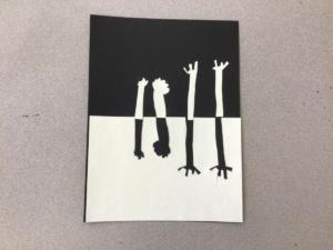 2nd Grade Positive and Negative Space Shadow Collage