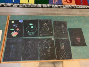 6th Grade Greek Vase Scratch Art