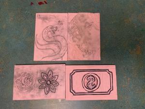 7th Grade Linocuts