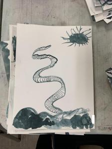 2nd Grade Sumi Ink Painting