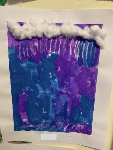 Preschool Rainy Day Crayon Resist Watercolor Paintings